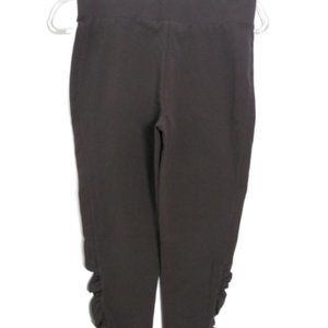 LOGO by Lori Goldstein Gray Capri Ruched Hem Leggings Size XS